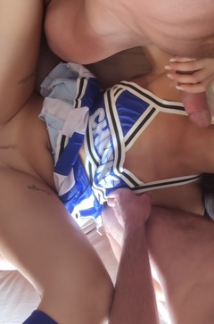 Hot Cheerleader Gets Doubled At Home