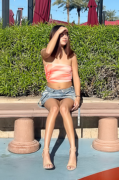 Cute Krystal Upskirts Her Little Pussy