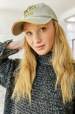 Dana Red With Strawberry-blonde Hair Lounging Naked In An Armchair