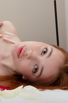 Megan Murkovski Once Again Stands Spread on Bed in Teasing Sheer
